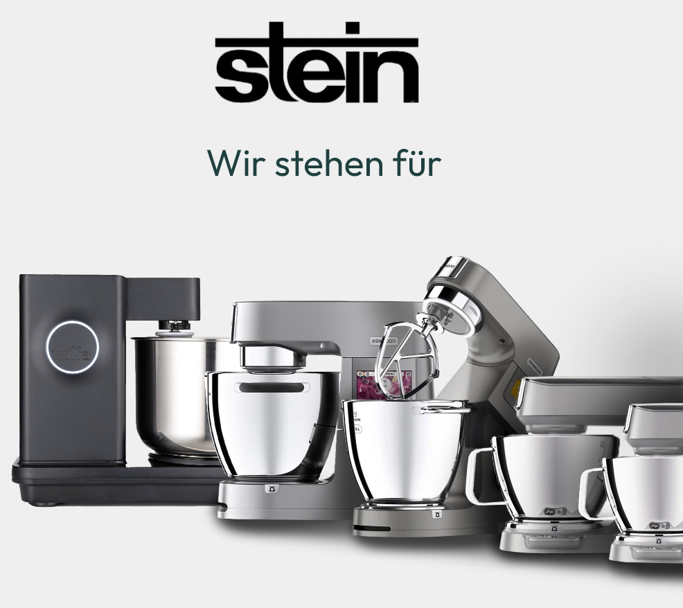 Küchenmaschinen und Zubehör von Stein: Hochwertige Markenprodukte für kreatives Kochen und Backen.