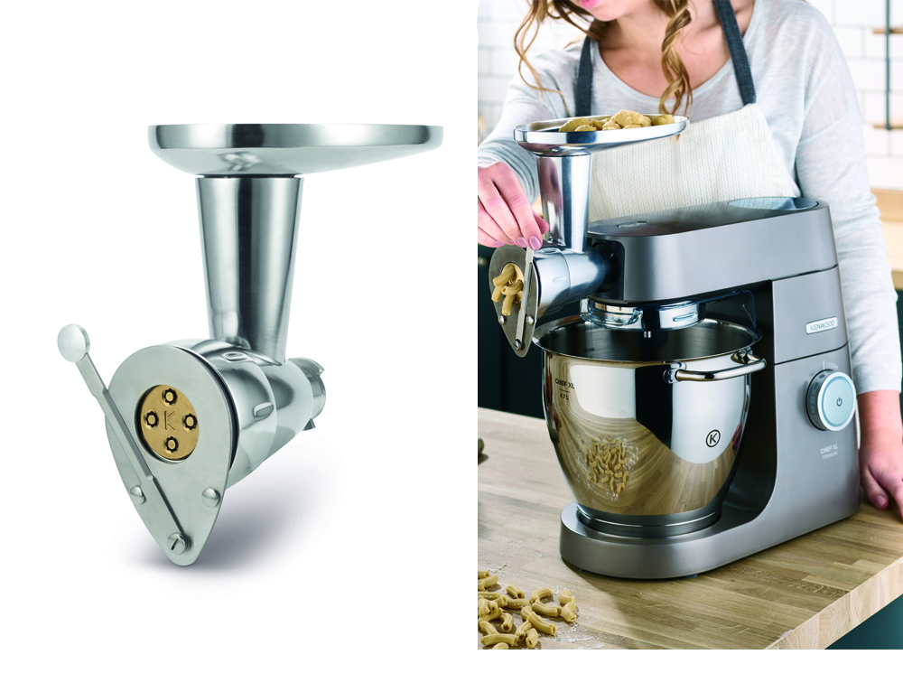 Kenwood Nudelpresse Pasta Fresca KAX 92.A0 mit Bronze-Aufsätzen für frische Pasta-Herstellung