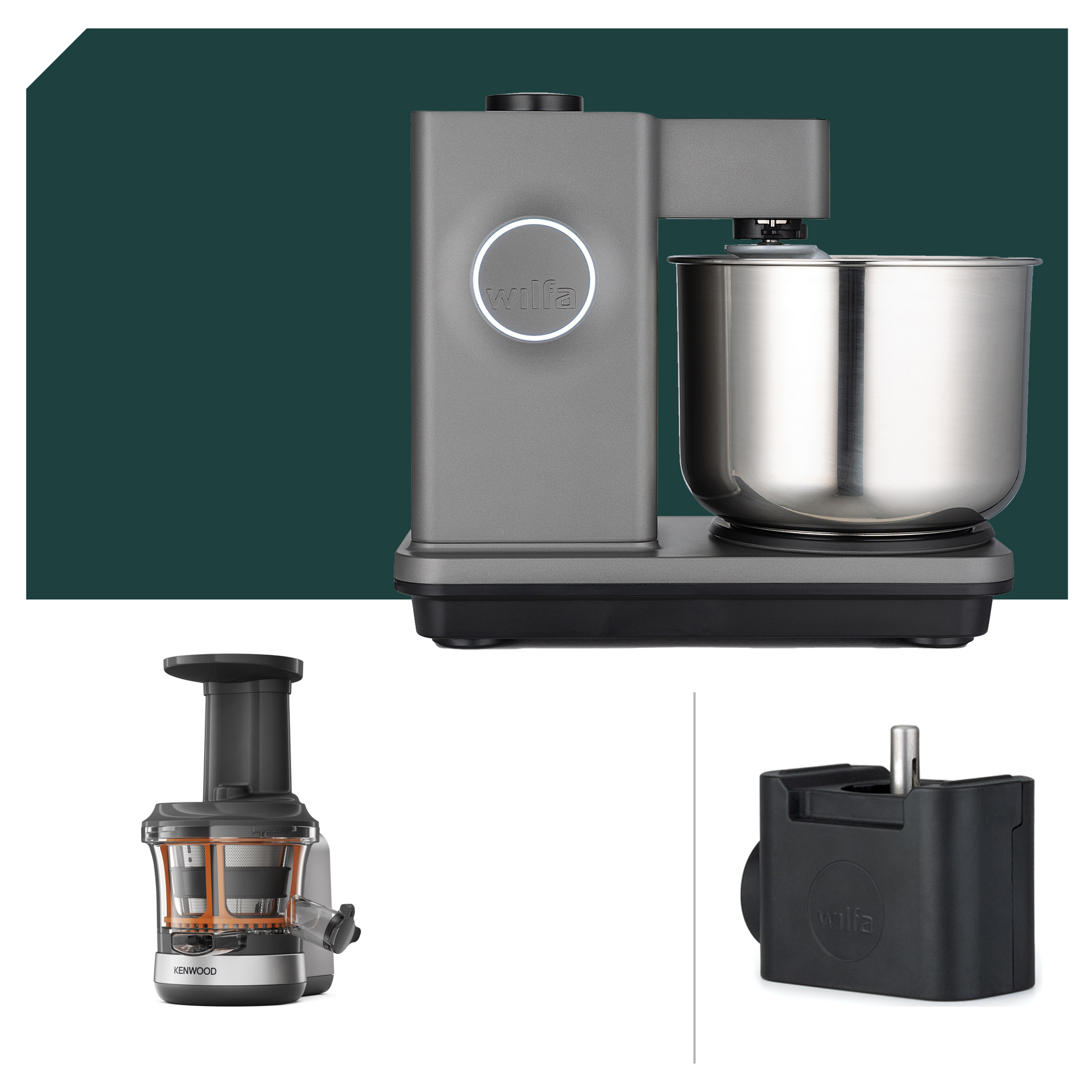 Entsafter Paket Wilfa Probaker TIMER Küchenmaschine KM2GY-T70 Grau mit 5 Jahren Garanti