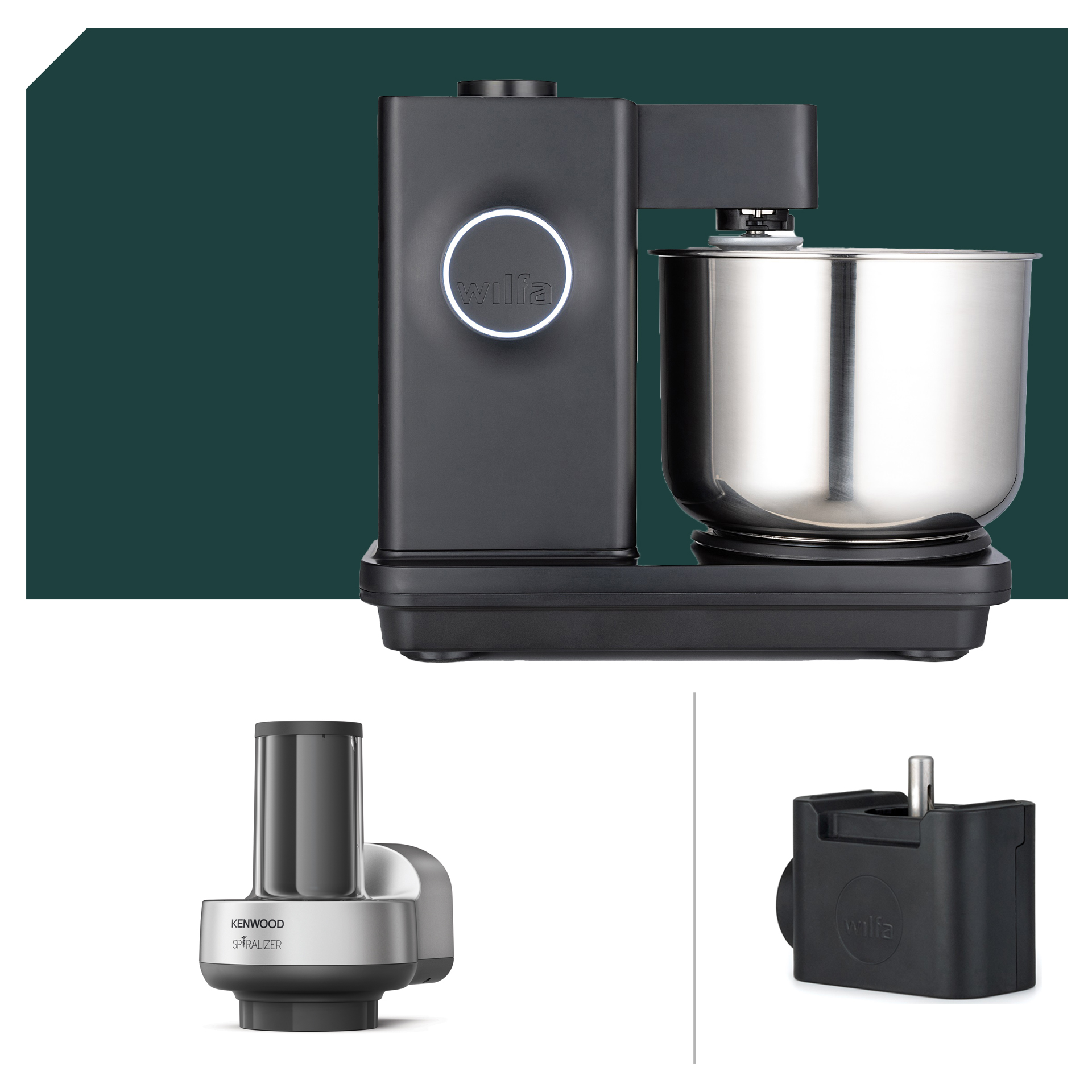 Spiralschneider Paket Wilfa Probaker TIMER Küchenmaschine KM2BS-T70 Schwarz mit 5 Jahren Garantie