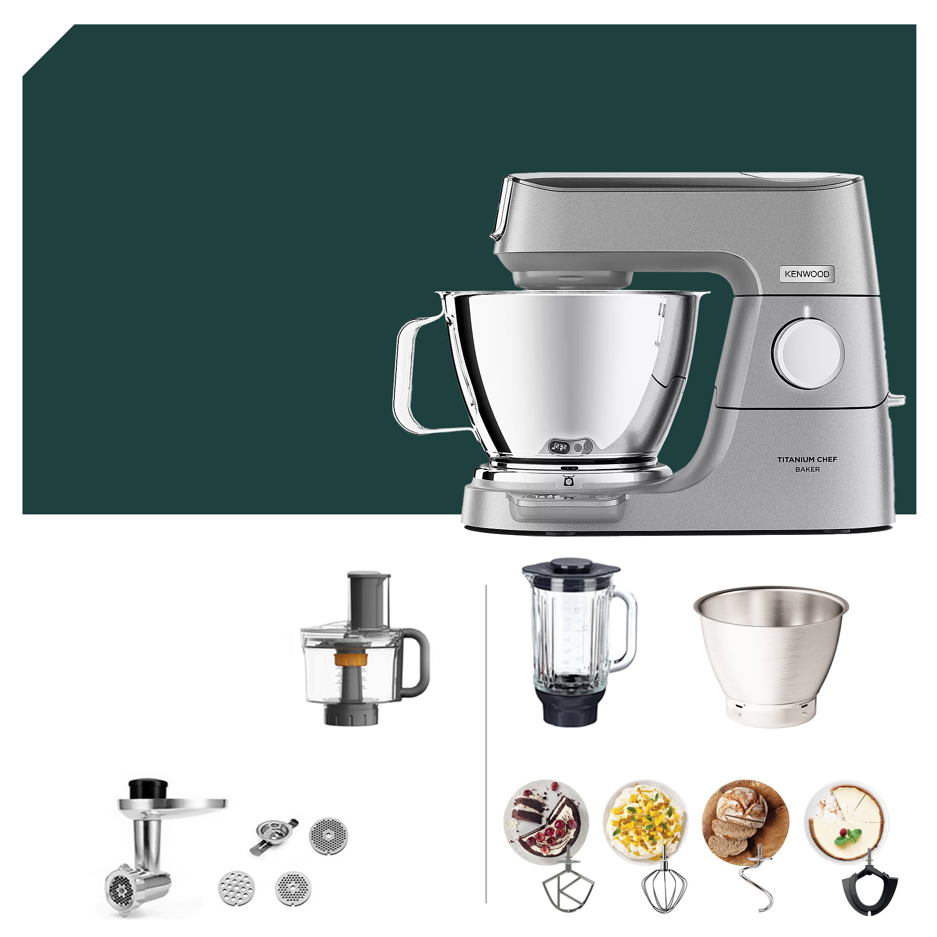 Profi Paket Kenwood Titanium Chef Baker KVC 85
