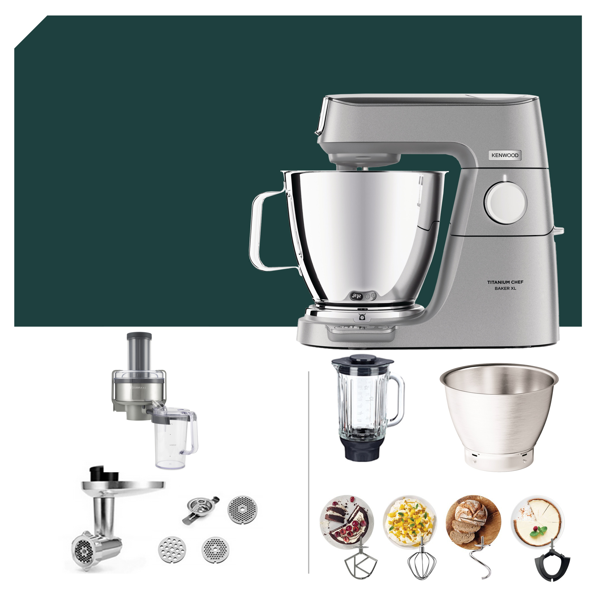 Entsafter Paket Kenwood Titanium Chef Baker XL KVL 85