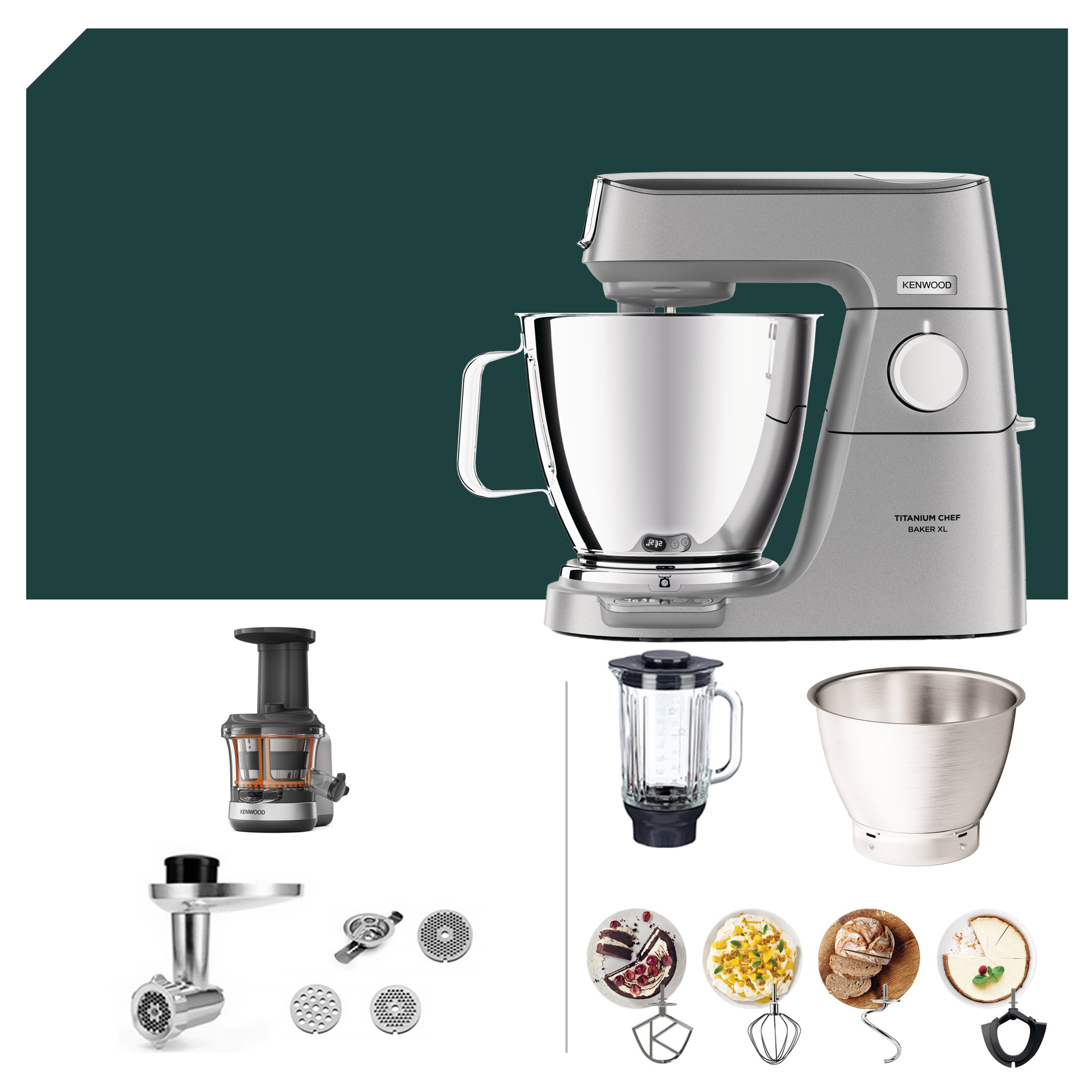 Slow Juicer Paket Kenwood Titanium Chef Baker XL KVL 85