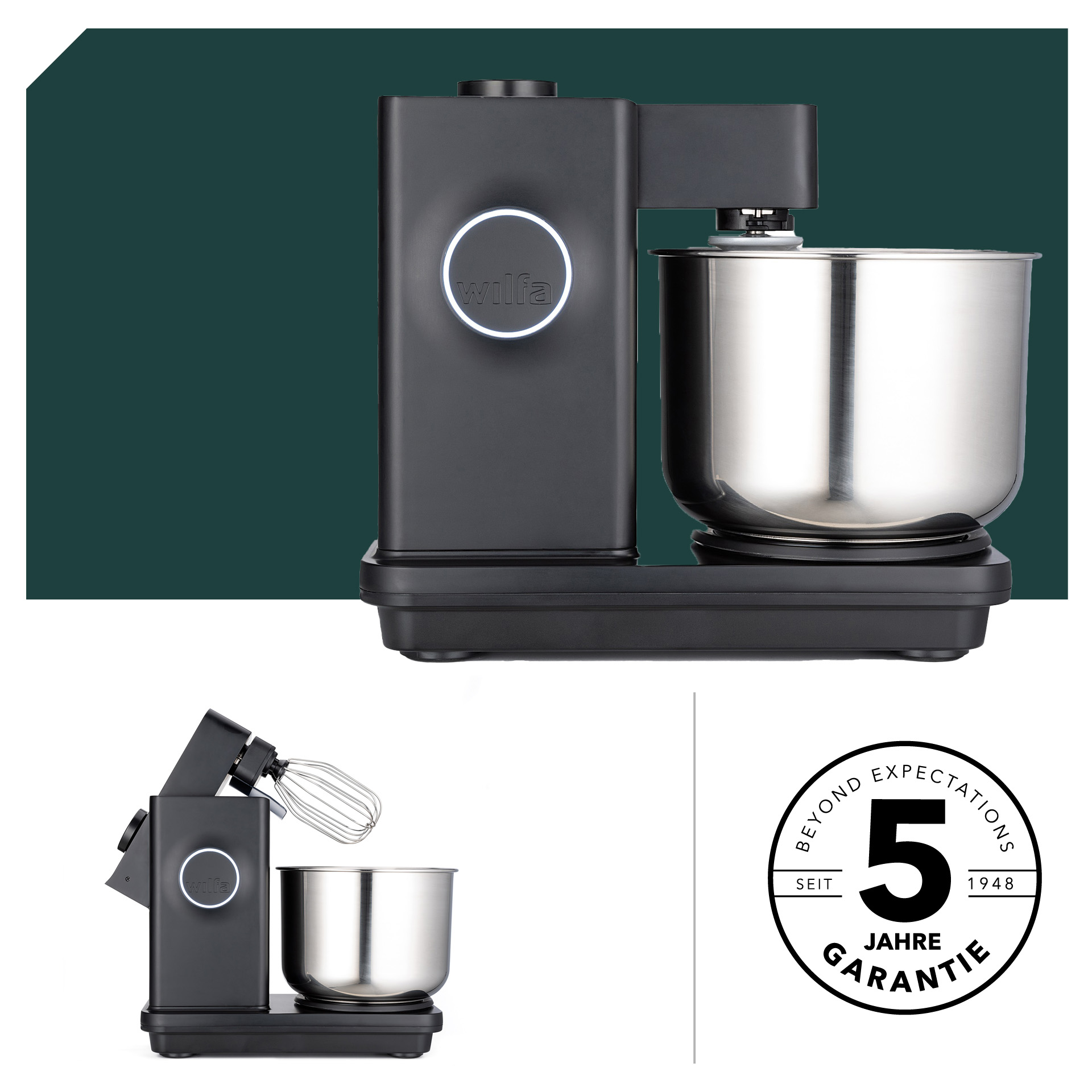 Starter Set Wilfa Probaker Küchenmaschine KM1B-70 Black mit 5 Jahren Garantie