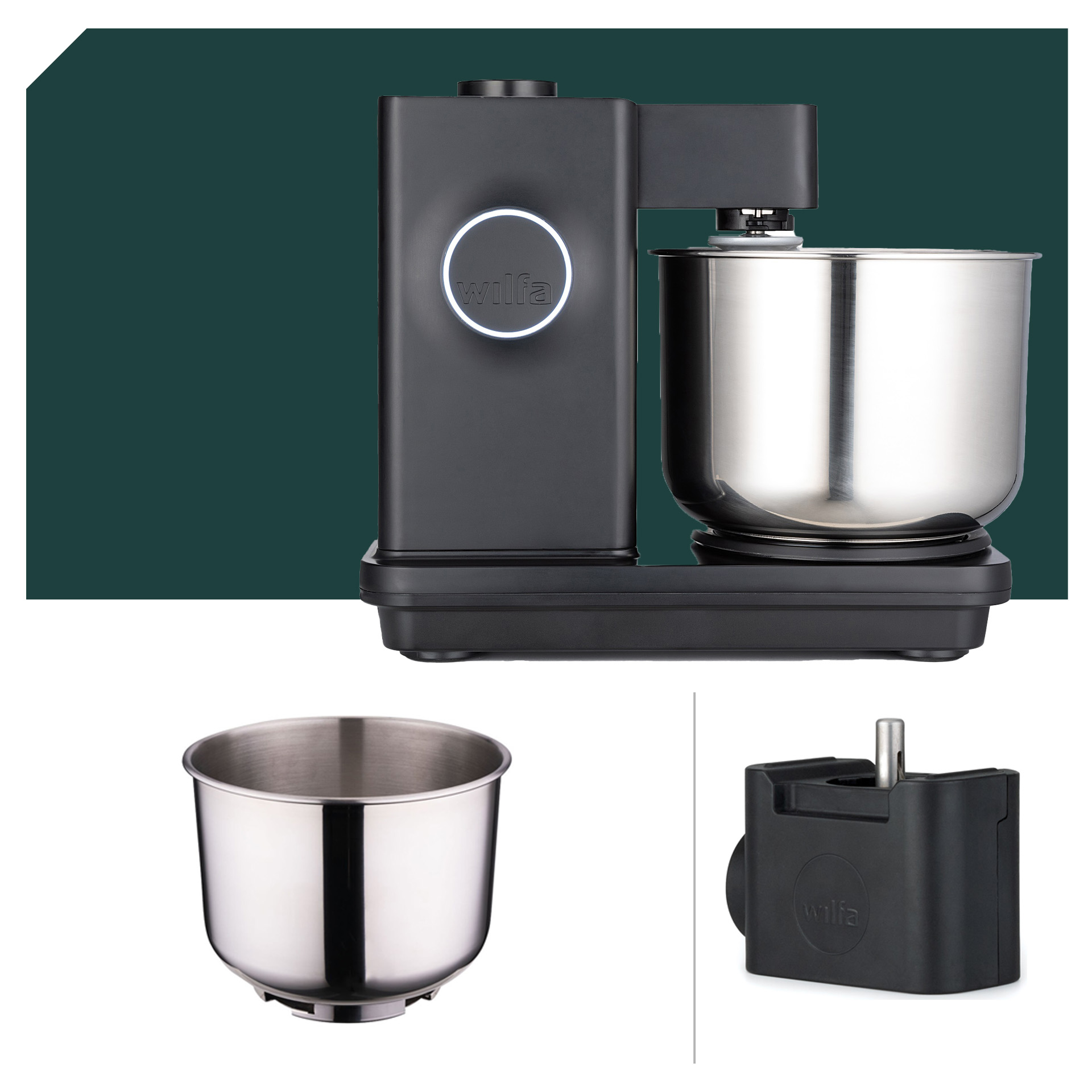 Mega Paket Wilfa Probaker Küchenmaschine KM1B-70 Black mit 5 Jahren Garantie